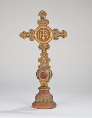 Kreuz mit IHS-Zeichen, - Arte popolare e religiosa, sculture e maioliche