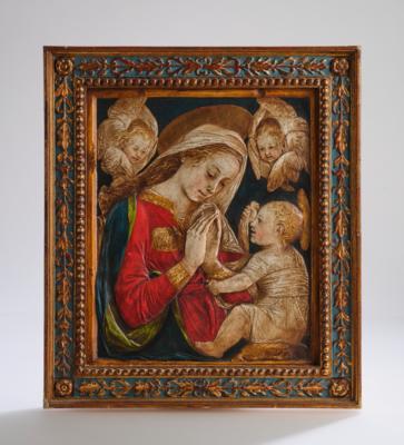 Madonna mit Kind nach einem Vorbild von Desiderio da Settignano, - Arte popolare e religiosa, sculture e maioliche