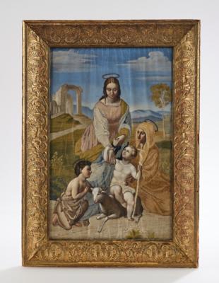 Maria und Elisabeth mit Jesus und Johannes im Stil der Nazarener, Deutschland, 19. Jh., - Folk Art, Sculptures & Faiences