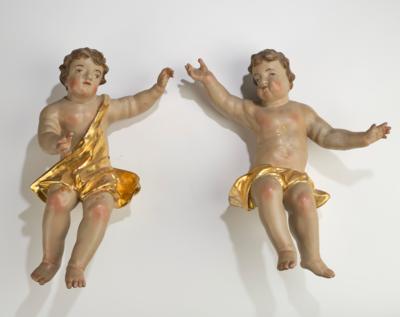 Paar barocke Putti, - Arte popolare e religiosa, sculture e maioliche