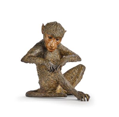 Wiener Bronze - Affe, - Starožitnosti, lidové umění, skulptura a fajáns