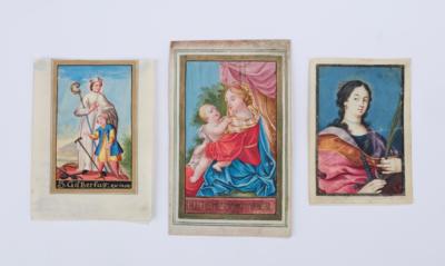 3 frühe Heiligenbilder, - Antiques, folk art, sculptures & faience