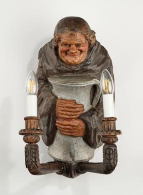 Franz Zelezny (1866 - 1932 Wien) - Mönch mit Bierkrug als Applike, datiert 1923, - Antiques, folk art, sculptures & faience