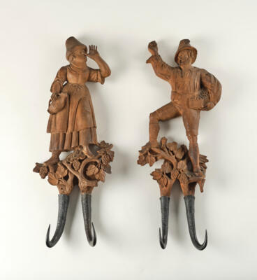 Gamsmandl und Weibl, Tirol Ende 19. Jh., - Antiques, folk art, sculptures & faience