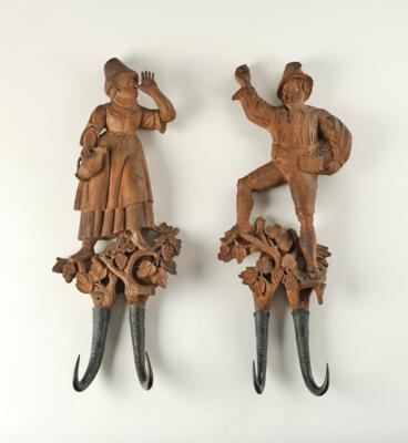 Gamsmandl und Weibl, Tirol Ende 19. Jh., - Arte popolare e religiosa, sculture e maioliche