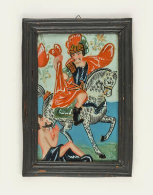 Hinterglasbild, Sandl - Hl. Martin, - Antiques, folk art, sculptures & faience