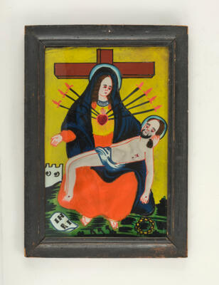 Hinterglasbild, Sandl - Maria der sieben Schmerzen, - Antiquitäten, Volkskunst, Skulpturen & Fayencen