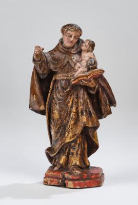 Hl. Antonius mit Jesuskind, Kleinplastik 18. Jh., - Antiques, folk art, sculptures & faience