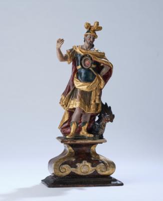 Hl. Georg mit Drachen, süddeutsch um 1800, - Antiques, folk art, sculptures & faience