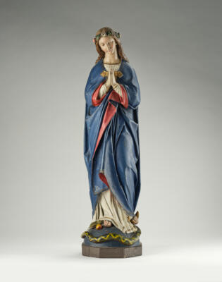 Maria Immaculata, datiert 1871, - Antiques, folk art, sculptures & faience