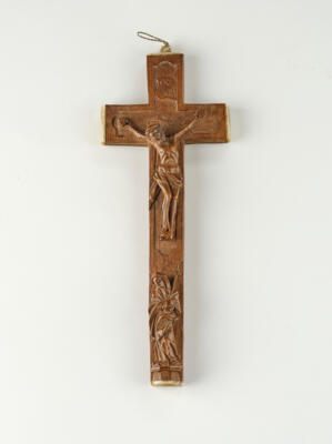 Reliquienkreuz, Oberammergau Ende 19. Jh., - Arte popolare e religiosa, sculture e maioliche