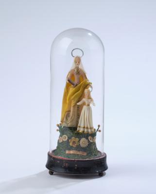 Wachsstürzel, Hl. Anna mit Maria als Mädchen, 19. Jh., - Arte popolare e religiosa, sculture e maioliche