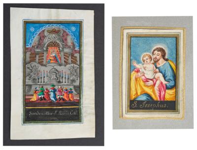 2 Heiligenbilder, - Antiquitäten, Volkskunst, Skulpturen & Fayencen