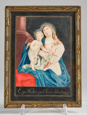 Andachtsbild- Maria "Mutter der Schönen Liebe", 18. Jh., - Antiques, folk art, sculptures & faience