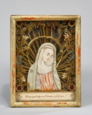 Klosterarbeit - Madonna mit dem geneigten Haupt, - Antiquariato, arte popolare, sculture e maioliche