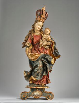 Madonna mit Kind, im Stil des Barocks, süddeutsch 20. Jh., - Antiquariato, arte popolare, sculture e maioliche