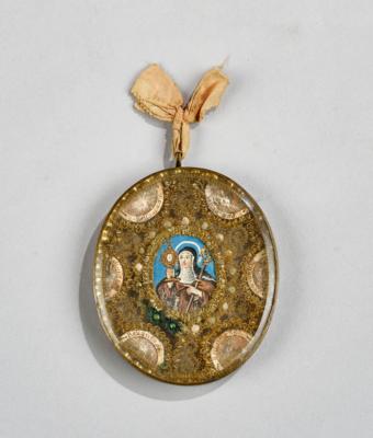 Reliquienkapsel, Hl. Klara von Assisi, alpenländisch 18. Jh., - Antiques, folk art, sculptures & faience