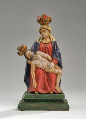 Volkstümliche Pieta, 19. Jh., - Antiquariato, arte popolare, sculture e maioliche