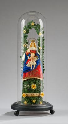 Wachsstürzel, Madonna mit Kind, Ende 19./Anfang 20. Jh., - Antiques, folk art, sculptures & faience