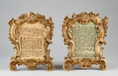 Zwei geschnitzte Altartafeln,19. Jh., - Antiquariato, arte popolare, sculture e maioliche