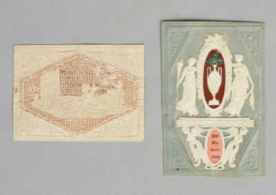 Zwei Glückwunschkarten um 1800 - 1810, - Starožitnosti, lidové umění, sochy a fajáns