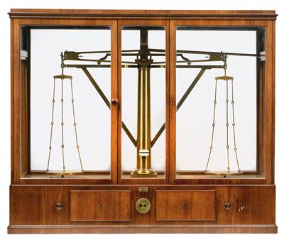 A large c. 1860 analytic beam Balance - Strumenti scientifici e globi d'epoca