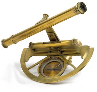 A 19th century brass Graphometer with telescope - Antique Scientific Instruments and Globes