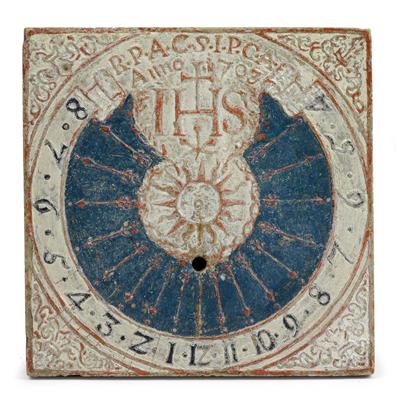 An early 18th century etched Solnhofen stone Sundial - Strumenti scientifici e globi d'epoca