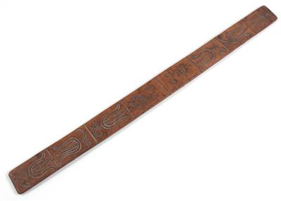 A late 18th century carved wood Ruler - Historické vědecké přístroje a globusy