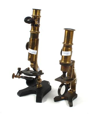 Two c. 1900 brass Microscopes - Antique Scientific Instruments and Globes