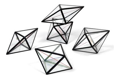 Five glass crystal Models - Strumenti scientifici e globi d'epoca, macchine fotografiche