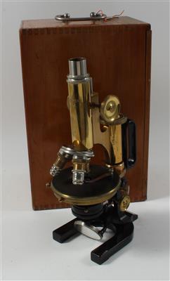 A c. 1920 C. Reichert Vienna brass Microscope - Antique Scientific Instruments and Globes, Cameras