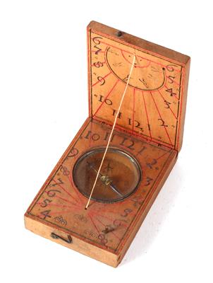 A wood diptych Sundial - Strumenti scientifici e globi d'epoca