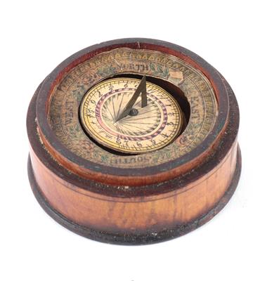 A c. 1830 box Sundial - Strumenti scientifici, globi d'epoca e macchine fotografiche