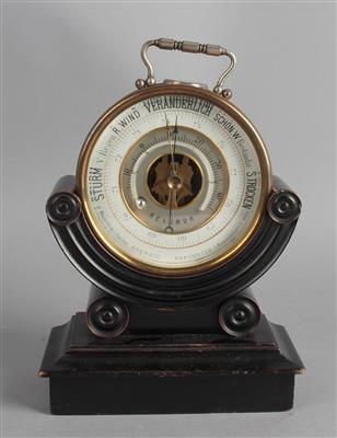Dosenbarometer mit Kompass auf Tischhalterung - Orologi, tecnologia e curiosità