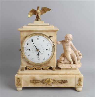 Biedermeier Alabaster Kaminuhr - Uhren, Technik und Kuriositäten