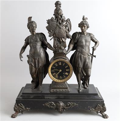 Historismus Marmor Kaminuhr - Clocks, Science, and Curiosities including a Collection of glasses