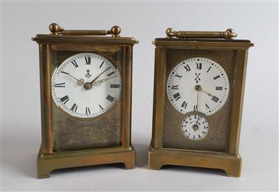 Konvolut: 2 kleine Messing Reiseuhren, - Clocks, Science & Curiosities