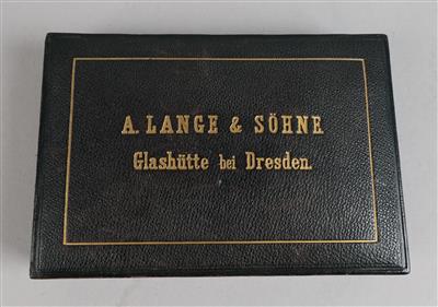 Taschenuhren Etui "Lange und Söhne", - Clocks, Science & Curiosities