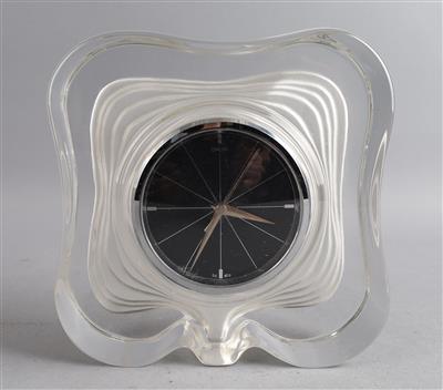 "DAUM" Kristalluhr in Etui, - Hodiny, technologie, kuriozity a kamery