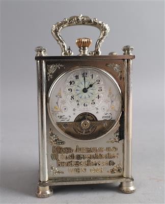 "Hebdomas" Tischuhr "Schützenpreis 1908", - Clocks, Science, Curiosities & Photographica
