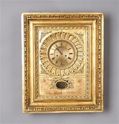 Kleine Biedermeier Rahmenuhr, - Clocks, Science, Curiosities & Photographica