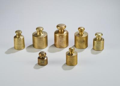 Seven brass weights 1757-1908 - The Dr. Eiselmayr scales & weights collection