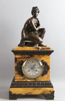 Charles X Marmor Kaminuhr, - Clocks, Science, Curiosities & Photographica