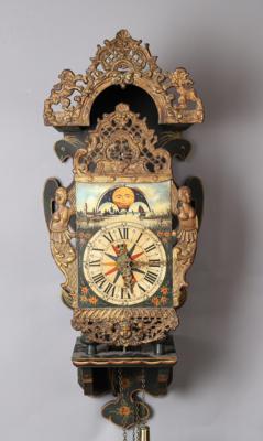 Friesische Stuhluhr, Anzeige von Mondphase und Kalender, - Clocks, Science, Curiosities & Photographica