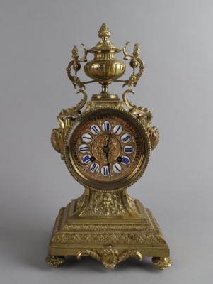 Kleine Historismus Bronzekaminuhr, - Clocks, Science, Curiosities