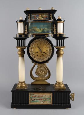 Biedermeier Portaluhr mit Musikspielwerk, - Clocks, Science, Curiosities & Photographica