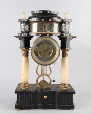 Biedermeier Portaluhr mit Musikspielwerk, - Clocks, Science, Curiosities & Photographica