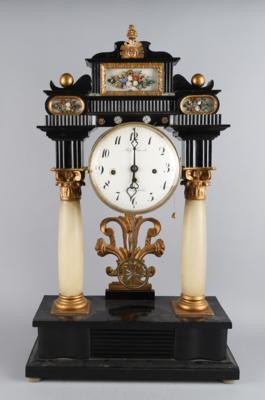 Große Biedermeier Portaluhr mit Musikspielwerk, "Aloys Heinrich in Butschowitz", - Clocks, Science, Curiosities & Photographica