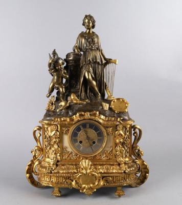Napoleon III Bronze Kaminuhr "Allegorie auf Liebe und Musik", - Hodiny, technologie, kuriozity a kamery
